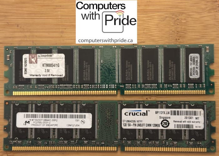 DDR PC2700 333MHz 1GB Non-ECC 184-PIN Memory