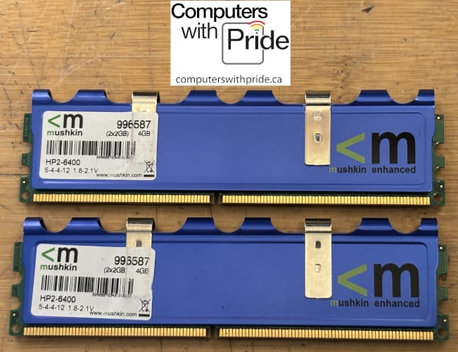 mushkin PC2-6400 (DDR2-800) 4GB (2 x 2GB) 996587 Desktop Memory